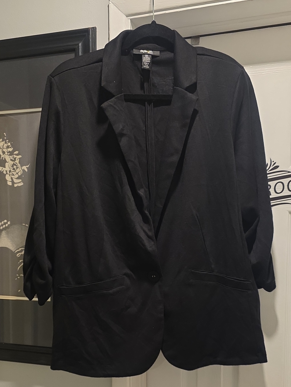 Style & Co. Black Women's Single-Button Blazer